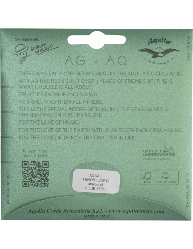 CORDE UKULELE TENORE -  AGxAQ® - SET LOW G -...