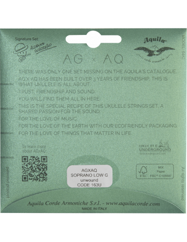CORDE UKULELE SOPRANO - AGxAQ® - SET LOW G -...