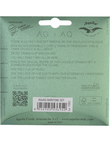 CORDE UKULELE BARITONE –  AGxAQ® - SET LOW D -...