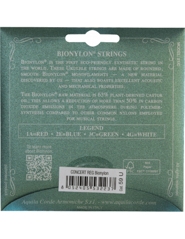 UKULELE - BIONYLON® REGULAR 59U CONCERT, Key of...
