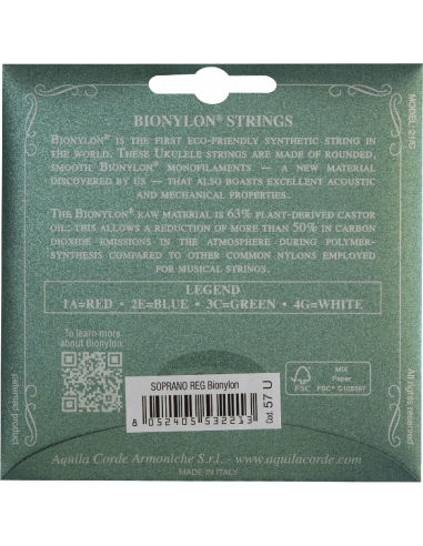 CORDE UKULELE SOPRANO - BIONYLON® - SET HIGH G...