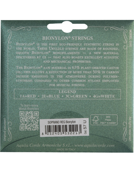 UKULELE - BIONYLON® SOPRANO 57U REGULAR - SET GCEA