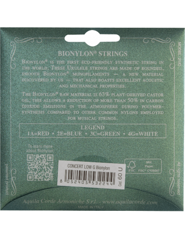 UKULELE - BIONYLON® CONCERTO 60U LOW-G key of C...