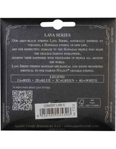 CORDE UKULELE CONCERTO - LAVA SERIES® - SET LOW...