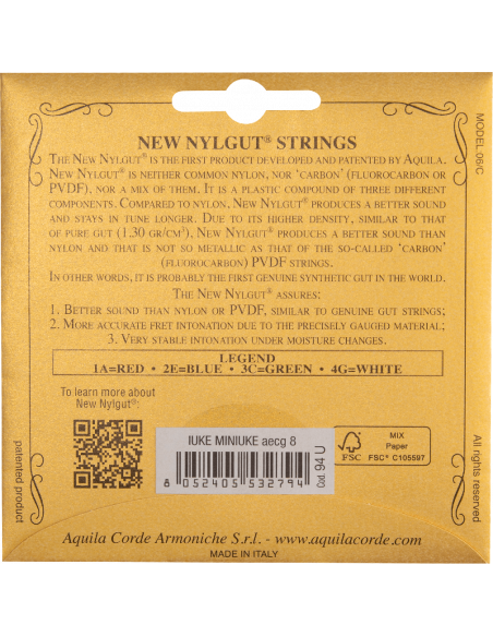 UKULELE - New NYLGUT® SOPRANO PICCOLO 94U - SET FOR IUKE GCEA one octave higher