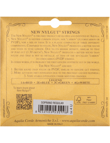 UKULELE - NEW NYLGUT® REGULAR SOPRANO - GCEA SET