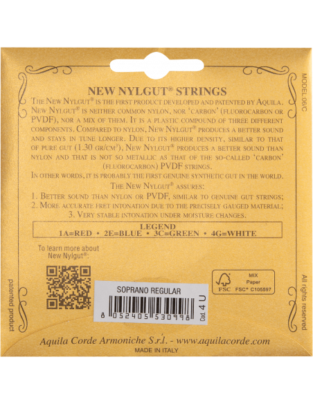 UKULELE - NEW NYLGUT® REGULAR SOPRANO - GCEA SET