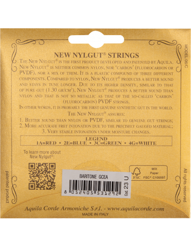 UKULELE - NEW NYLGUT® BARITONE 4 strings, GCEA,...