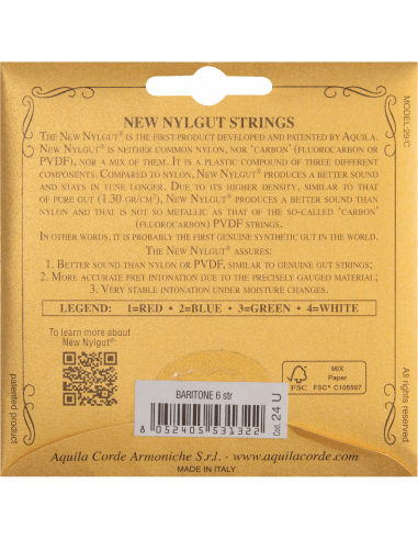 UKULELE - NEW NYLGUT® BARITONE 6 strings DGBE,...