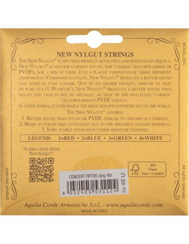 UKULELE - NEW NYLGUT® Single string spun 4th...