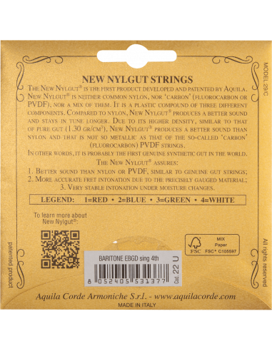 UKULELE - NEW NYLGUT® Single string yarn 4th...