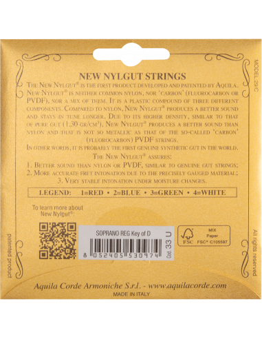 CORDE UKULELE SOPRANO - NEW NYLGUT® - SET D...