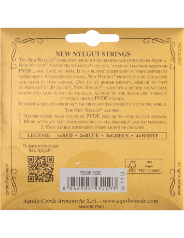 UKULELE - NEW NYLGUT® TENOR (1 spun) DGBE, Code...