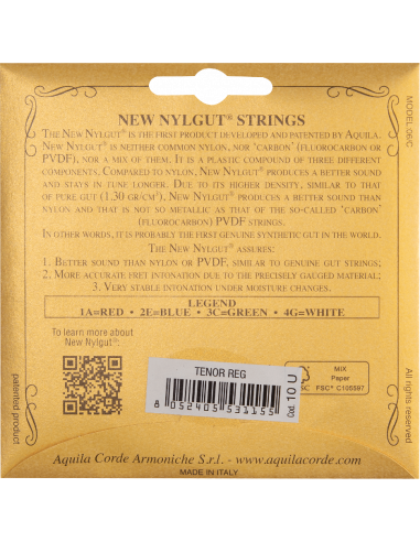 UKULELE - NEW NYLGUT® GCEA REGULAR CONTENT,...