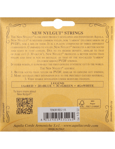 CORDE UKULELE TENORE -  NEW NYLGUT® - SET HIGH...