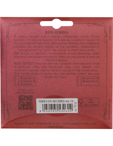 UKULELE - RED SERIES Corda singola 1a A Tenore...