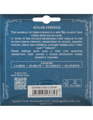 UKULELE - REGULAR SUGAR SOPRANO - SET GCEA 150U