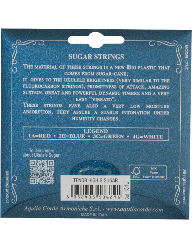 CORDE UKULELE TENORE -  SUGAR® - SET HIGH G -...