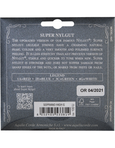 CORDE UKULELE SOPRANO - SUPERNYLGUT® - SET HIGH...