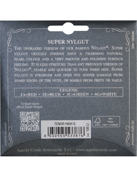 UKULELE - SUPERNYLGUT® High G GCEA tenor, code 106U