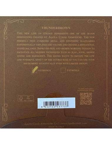 SHORT SCALE BASS STRINGS - Thunderbrown 4...